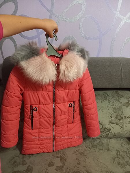 Пуховик, зимова куртка-пальто на 134-146см