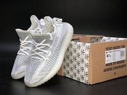 Мужские кроссовки Adidas Yeezy Boost 350. Адидас Изи. Рефлективные шнурки.