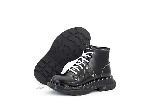 Женские ботинки Alexander McQueen Boots. Демисезон. Black.