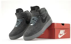 Зимние мужские кроссовки ботинки Nike Air Force Hi Winter. Натур. замша