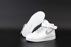 Мужские кроссовки Nike Air Force Hi. Унисекс. White. Рефлектив.