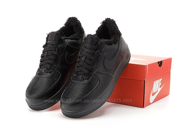 Зимние женские кроссовки ботинки Nike Air Force Winter. Унисекс. Black.