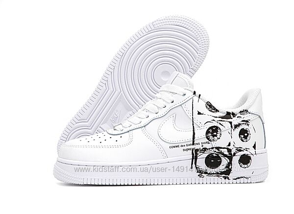 Женские кроссовки Nike Air Force 1 Low х Comme des Garons Supreme. Унисекс