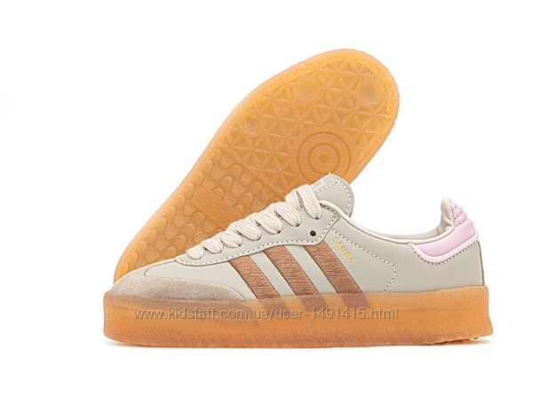 Женские кроссовки Adidas Samba. Beige/Pink