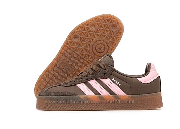 Женские кроссовки Adidas Samba. Brown/Pink