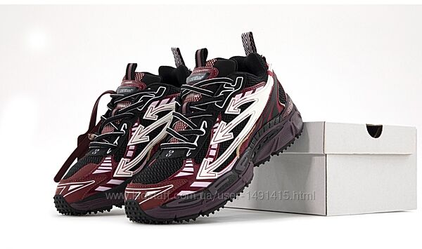 Мужские кроссовки Off White Be Right Back Burgundy