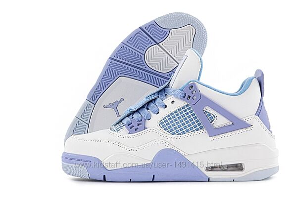 Женские кроссовки Nike Air Jordan 4 Retro. White/Blue