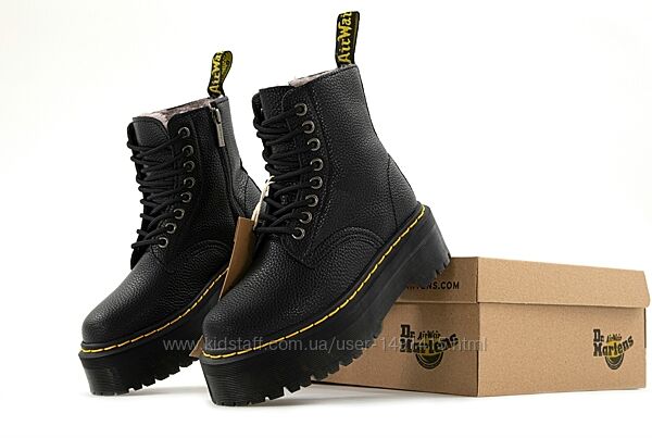 Зимние женские ботинки Dr. Martens JADON. Black. С мехом.