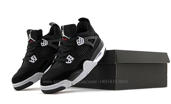 Мужские кроссовки Nike Air Jordan 4 Retro Black. Унисекс