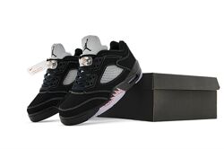 Женские кроссовки Nike Air Jordan 5 Retro Low. Black. Найк Джордан