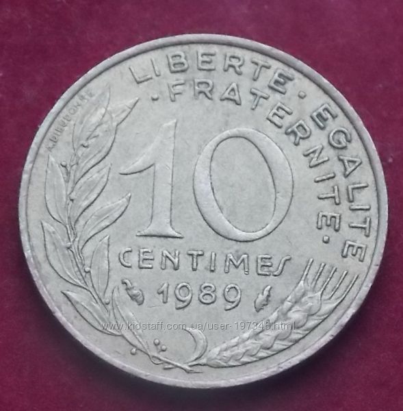 Монета Франции 10 сантимов