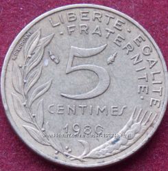 Монета Франции 5 сантимов