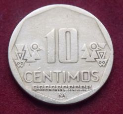 Монета Перу 10 сантимов 