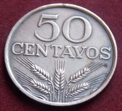 Монета Португалии 50 центавос 