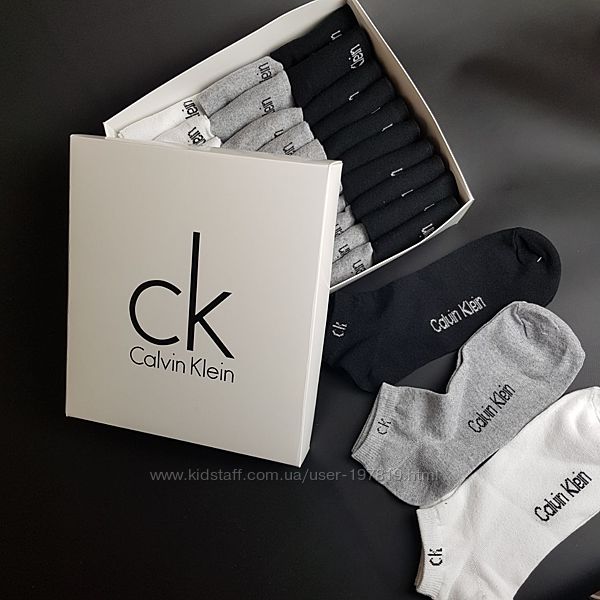 Набор 30 пар. Носки Calvin Klein в коробке, разные цвета.