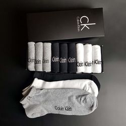 Набор 9 пар. Женские, мужские, подростковые носки Calvin Klein в коробке. 