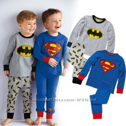 Детские пижамы CALUBY мальчикам  2Т-7Т. Супергерои, Супермен, Бэтмен, Паук.