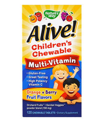 Alive Детские жевательные мультивитамины, вкус апельсина и ягод,120 шт. США