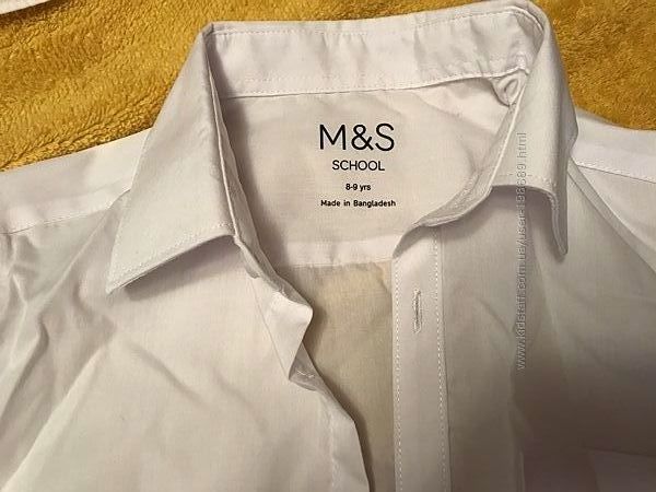 Рубашка с коротким рукавом  Marks & Spencer, 134 приталенная