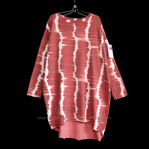 Довгий італійський джемпер бавовняна туніка з кишенями р.20-22