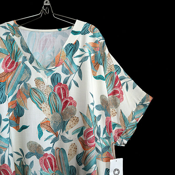 Оригінальна італійська блузка оверсайз з принтом р.22-24