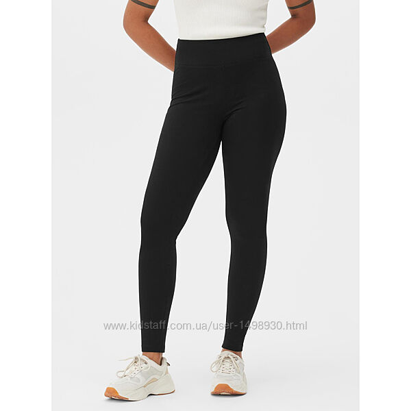 Якісні чорні трикотажні легінси з чистої бавовни р.18-20