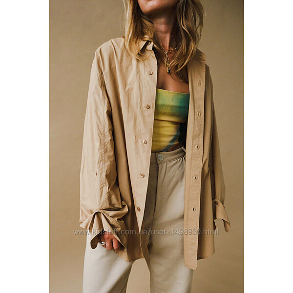 Бавовняна сорочка оверсайз від американського преміум бренду, оригінал р.10