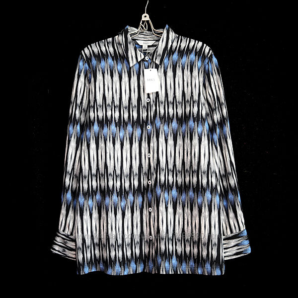 Стильна віскозна сорочка прямого крою з принтом р.16