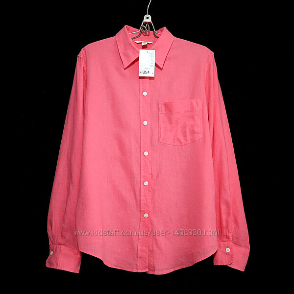 Яскрава лляна сорочка прямого крою р.8-10