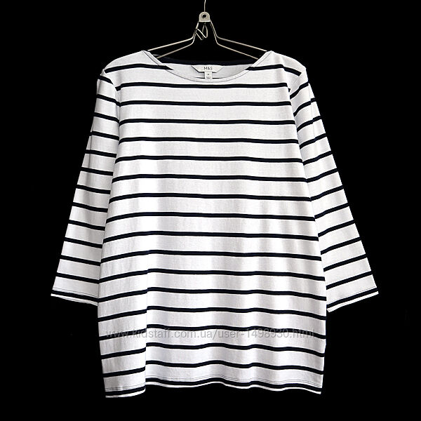 Базовий бавовняний лонгслів трикотажна кофта в смужку р.20