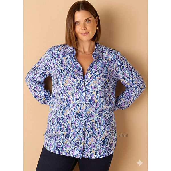 Гарна віскозна сорочка з принтом на ґудзиках р.20