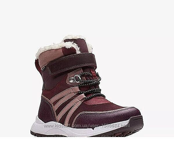  р.32,32.5, 33, 33.5 Clarks детские кожаные зимние ботинки оригинал