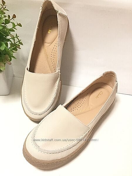 р.37.5 Clarks женские кожаные слипоны оригинал