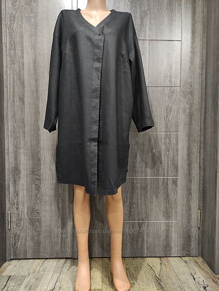 Летний льняной кардиган лен, пиджак удлиненный накидка из льна оверсайз