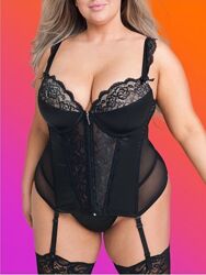 Эротический сексуальный корсет баска на молнии с формованным лифом