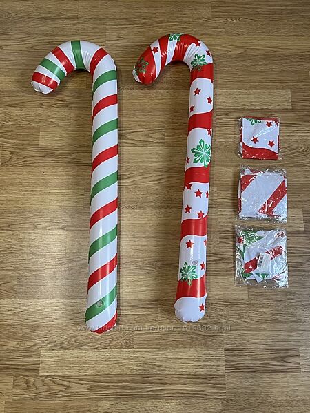Новорічні, різдвяні надувні тростини, цукерки.