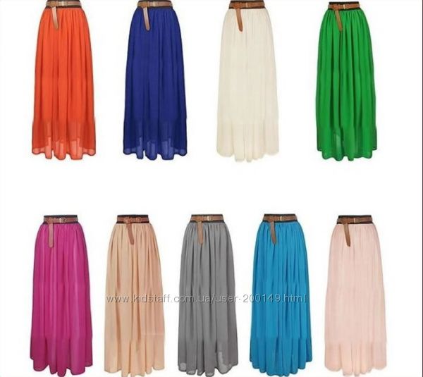 Летние шифоновые юбки всех цветов радуги, распродажа