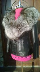 Куртка косуха с мехом чернобурки в наличии 