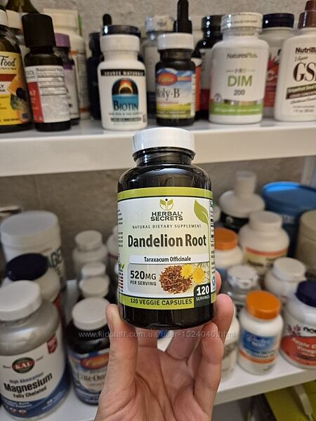 Herbal Secrets, Корень одуванчика, 520 мг, 120 растительных капсул