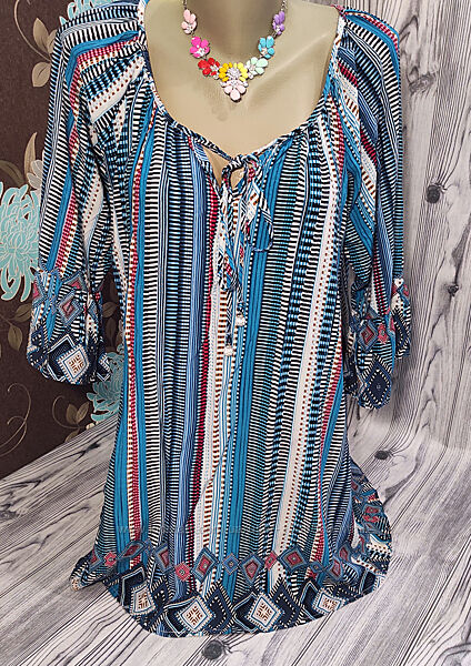 Туніка блуза з бавовни р.52-54 жіноча блуза сорочка M&V