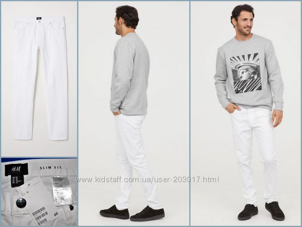Джинсы мужские брендовые H&M Twill trousers Slim fit Оригинал