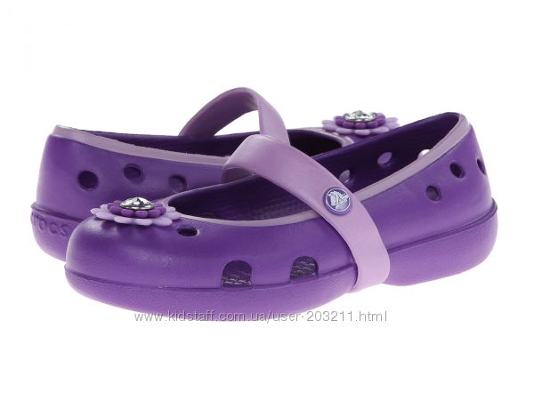 Акция на обувь Crocs Kids Keeley Petal Charm Flat 15, 8 см ст
