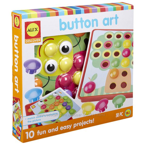 ALEX Toys Little Hands Button Art. Мозаика для самых маленьких. Оригинал.