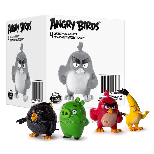 Angry Birds Collectible Figures. Енгри Бердс 4 мини фигурки. Оригинал.