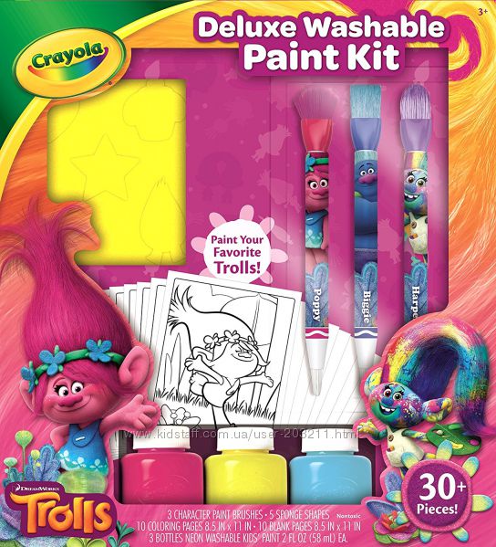 Crayola Набор для творчества Тролли со смываемыми красками Trolls Deluxe 