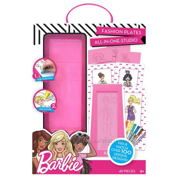 Набор с пластинами для рисования Барби Barbie Fashion Plate Kit