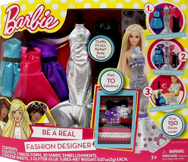 Barbie Be a Fashion Designer Doll Dress Up Kit Барби Стань модельером