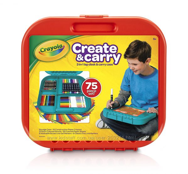 Набор Крайола 75 предметов в удобном кейсе Crayola Create&Carry Case