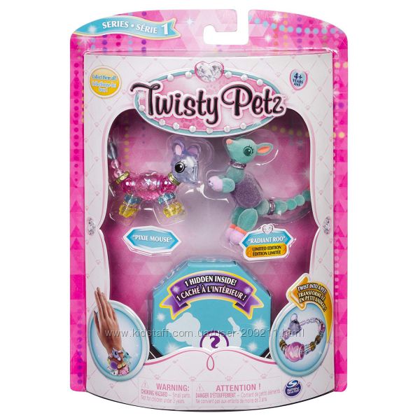 Набор Twisty Petz браслеты, ожерелье  мышка, кенгуру и питомец-сюрприз
