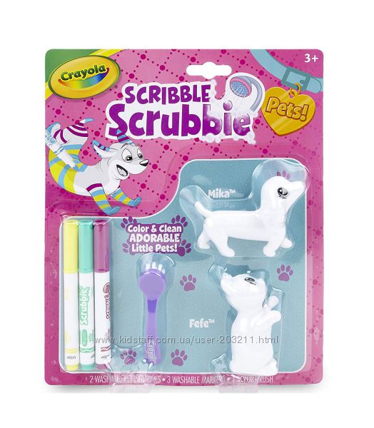 Crayola Scribble Scrubbie Pets раскрашиваемые кошка и собака от Крайола. 